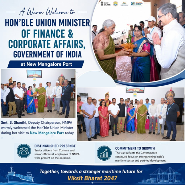 Finance Minister visits New Mangalore Port